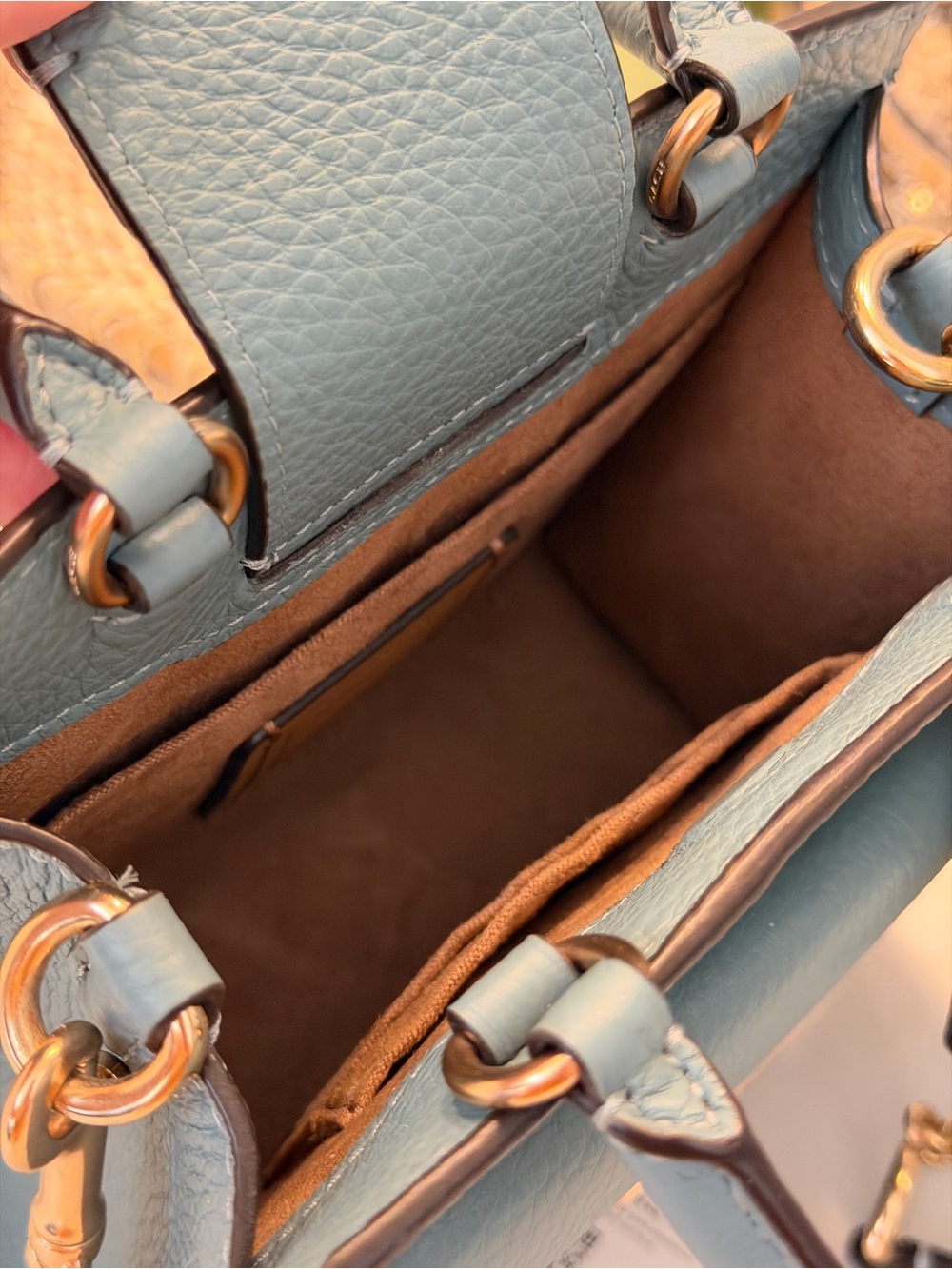 Coach Teal Leather Satchel with Gold Hardware - Picture 4 of 16